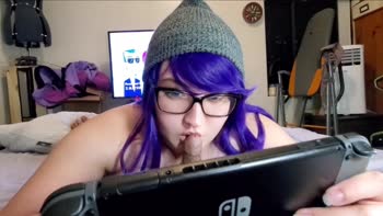 BustyRoxxy - Busty Roxxy's Gamer Girl Glamour: Warm Cock in Mouth While Playing Nintendo