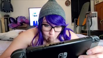 BustyRoxxy - Busty Roxxy's Gamer Girl Glamour: Warm Cock in Mouth While Playing Nintendo