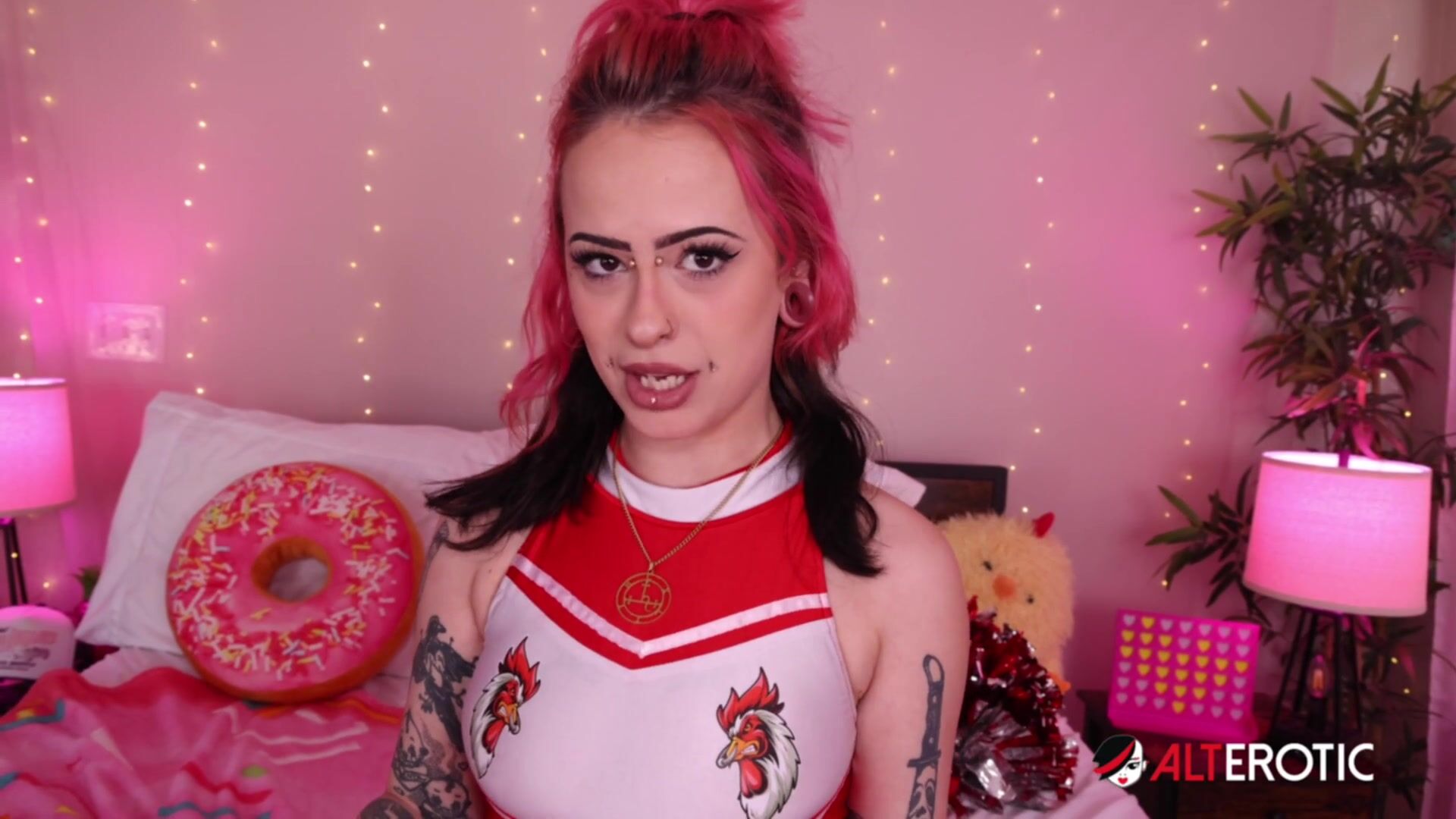 Tattooed Cheerleader Maya Romero Craves his Cock