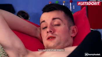 Lika Star Teaches Roommate Sam Bourne Bedroom Fun at Horny Hostel