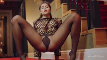 Foxy's Sensual Striptease: Pantyhose Toss and Steamy Solo Fun