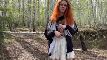 Ahegao Witch's Woodsy Adventure: Blowjob Offer Saves the Day