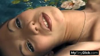 Masturbating Brunette Teases with My Tiny Dick Before POV Blowjob