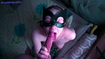 VioletPurpleFox's Sizzling 60FPS Blowjob Show: Small Tits, Big Dick Delight