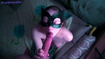 VioletPurpleFox's Sizzling 60FPS Blowjob Show: Small Tits, Big Dick Delight