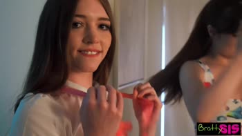 Megan Marx & Myra Moans' Sky Threesome: A Brother's Cock in the Trick-or-Treat