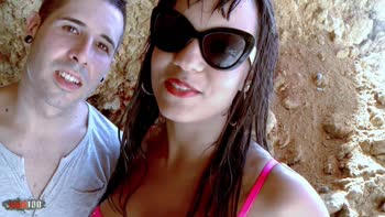 The sublime young mixed race Sasha Jones gets fucked at the beach by Kevin White