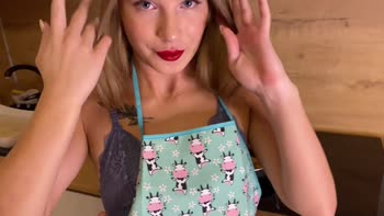 CumForKate's Kitchen Encounter: Russian Housewife's Behind Entry Surprise