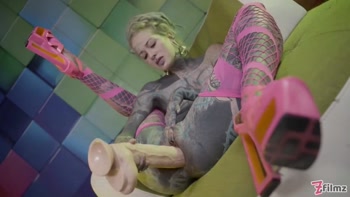 Heavily Tattooed Teen (18+) Anal Stretching