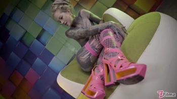 Heavily Tattooed Teen (18+) Anal Stretching