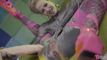Heavily Tattooed Teen (18+) Anal Stretching