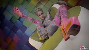 Heavily Tattooed Teen (18+) Anal Stretching