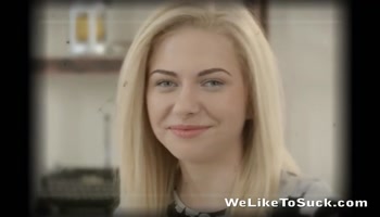 Sweet student Alina Blond Sucks And Fucks On Camera