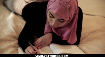Ella Knox's Hijabed Boobs Ride Massive Cock in Arab Step Fantasy