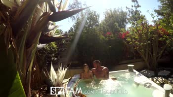 Sydney Cole's SpyFam Surprise: Step Brother BJ and Jacuzzi Creampie