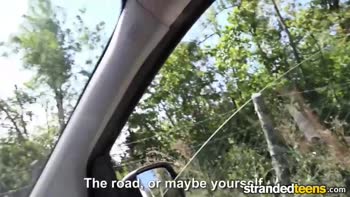 Young Hitchhiker's POV Blowjob in Car