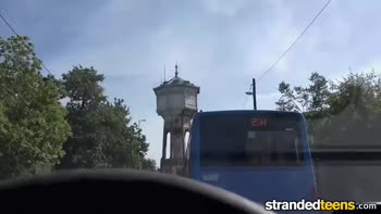 Young Hitchhiker's POV Blowjob in Car