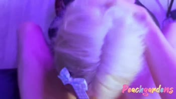 Peachgardensofficial's Busty Teen (18+) Blonde POV Blowjob Ends in Cum on Face