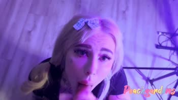 Peachgardensofficial's Busty Teen (18+) Blonde POV Blowjob Ends in Cum on Face