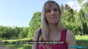 Public Agent - Sexy Blonde Drains Balls After Outdoor Casting