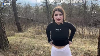 SkinLovers' Forest Frenzy: Brunette Babe Craves Outdoor Lovemaking