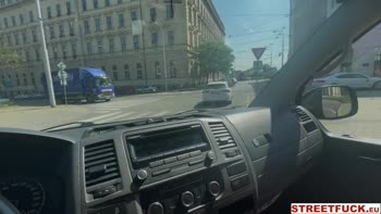 Blonde Babe's Street Fuck Surprise: Hitchhiking for a Big Dick