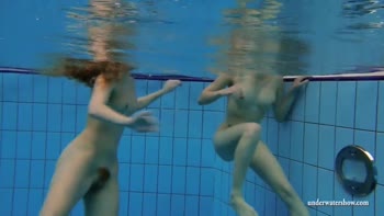Katka and Kristy Underwater Swimming Babes