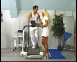 Stunning blonde German nurse enjoys hot anal creampie in the office