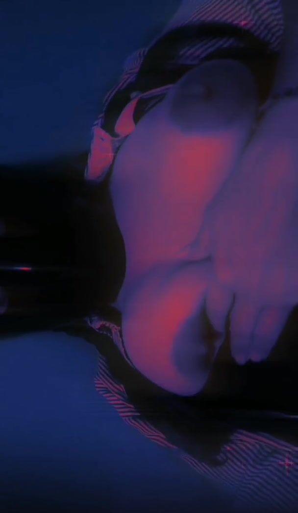 GOTH NEKO LOVES TO PLAY WITH HER NATURAL BOOBS