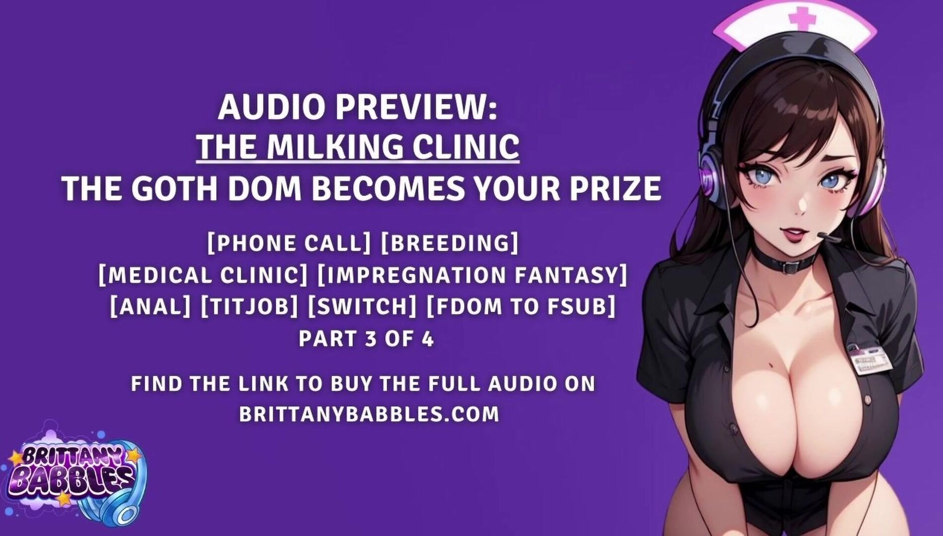 Audio Preview: the Milking Clinic Part 3: the Goth Dom becomes your Prize