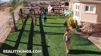 Hot Pornstars Have A Naked Relay Race Before Hitting The Pool For A Wet Orgy - Reality Kings