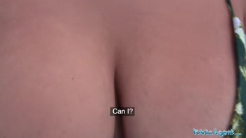 Public Agent Busty crazy MILF in hot sloppy blowjob and public fuck