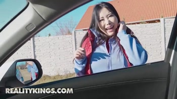 REALITY KINGS - Brunette Mion Hazuki Sucks Jordi El Polla’s Cock In The Car Then Gets Fucked Hard On The Couch