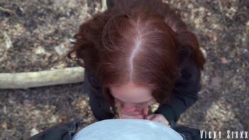 Simon's Secret Public Blowjob with Vicky Sixxx