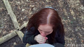 Simon's Secret Public Blowjob with Vicky Sixxx