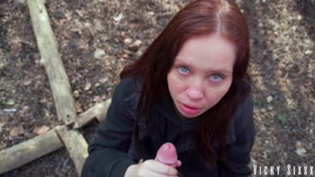 Simon's Secret Public Blowjob with Vicky Sixxx