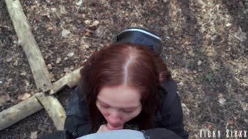 Simon's Secret Public Blowjob with Vicky Sixxx