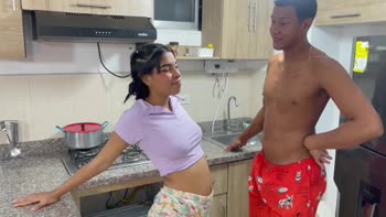 Saraymike's Sister Seduces Stepbro in Kitchen Anal Delight