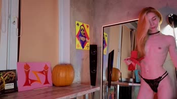 Izi_Fox's Seductive Solo: Redhead Masturbates Dildo in HD 60fps