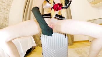 PinkYasmine's Suitcase Surprise: Amateur Cosplay Orgasm Fun