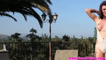 Outdoor Glamcore: Tattooed Trans Babe Jerks Her Massive Cock