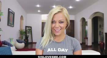 Step Brother's Big Cock Blindfolds Blonde Step Sister Kenzie Green