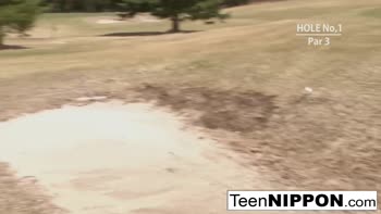 Asian Teen (18+) Babe Game Teases Up a Wild Golf Outing
