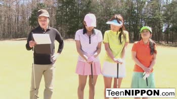 Asian Teen (18+) Babe Game Teases Up a Wild Golf Outing