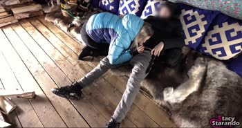 Stacy Starando's Winter Wonderland Blow Job in Public