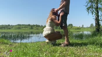 Alisa Lovely's Wild Summer Love: Outdoor Teen (18+) Blowjob & Cumshot
