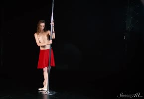 Ballerina Beauty Strips Down for Pole Dance Seduction