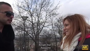 HUNT4K. Cuckold can’t stop his girlfriend selling her very hot body