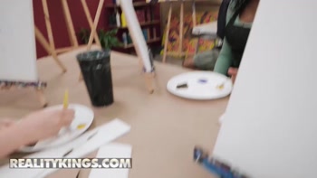 REALITY KINGS - Kinky Blonde Babe Emma Shay Waits For The Art Class Break So She Can Take A Ride On Oliver's Dick