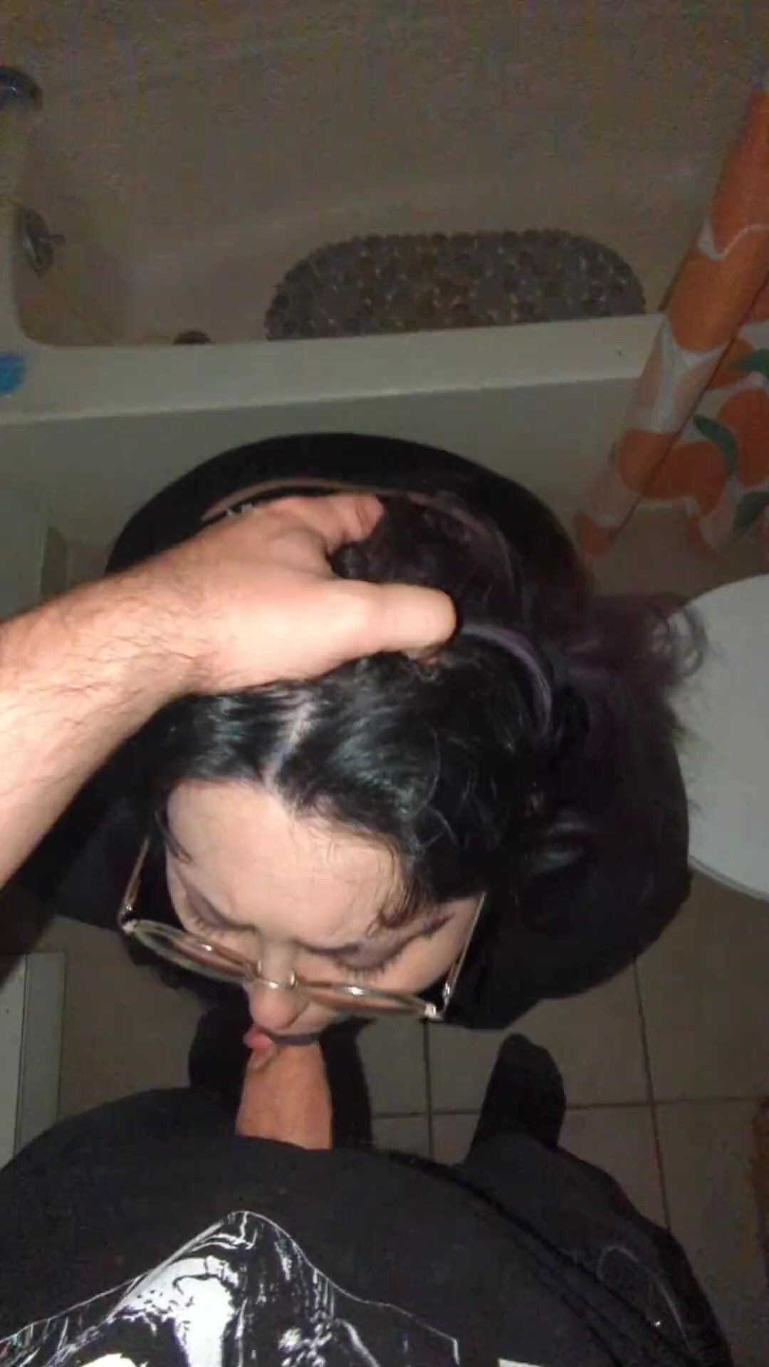 Dumb Goth Slut Gets Facefucked and Pissed on